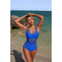 One Piece Tummy Control Mesh Cross Swimsuit 