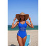 One Piece Tummy Control Mesh Cross Swimsuit 