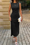 Solid Refined Cocktail Party Lace Midi Ruched Waist Dress 