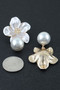 Polished Flower Pearl Drop Earrings