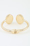 Polished Pearl Stone Open Cuff Bracelet