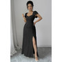 Swiss Dot Lace V Neck A Line Knot Back Dress 
