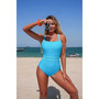 One Piece Colorblock Cross Back Swimsuit 