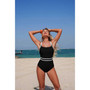 One Piece Colorblock Cross Back Swimsuit 