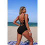 One Piece V Neck Ruched Tummy Control Swimsuit