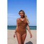 One Piece V Neck Ruched Tummy Control Swimsuit