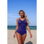 One Piece V Neck Ruched Tummy Control Swimsuit
