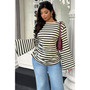 Plus Size Wide Long Sleeves Strip Fit Shirt 