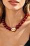 Polished Marble Beaded Pendant Necklace