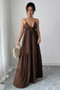 Sleeveless Elegant Suspender Aline Maxi Dress 