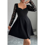 Plus Size Elegant Lace Panels Sequins Dress 
