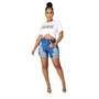 Sexy High Waist Ripped Cut-Out Stretch Denim Shorts