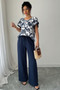 Two Pieces Floral Print Ruffle Hem Sleeve Sets 