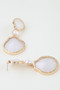 Hammered Stone Shell Drop Earrings