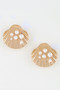 Pearl Studded Clamshell Earrings