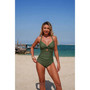 Two Piece Solid Contrast Tie Up Stretch Bikini
