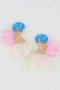 Multi Stone Scale Flower Earrings