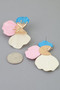 Multi Stone Scale Flower Earrings