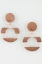 Two Toned Retro Grain Drop Earrings