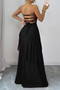 Off Shoulder Cross Back High Waist Layer Maxi Dress 