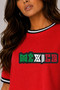Micro Mesh Mexico Print Crop Top​