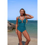 One Piece V Neck U Ring High Waisted Swimsuit 