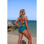 One Piece V Neck U Ring High Waisted Swimsuit 