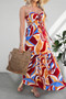 Sleeveless Front Knot Ruched Cut Out Long Dress 
