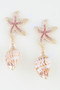 Bejeweled Starfish Shell Earrings