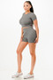 Ribbed Seamless T-Shirt And Bike Shorts Set