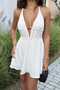 Deep V Neck Tie Back Floaty Mini Dress 
