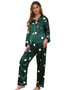 Homewear Suit Pajamas Women'S Satin Long Sleeve Shirt And Pants Two Piece Sleepwear Autumn