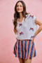 SO ME 4th Of July Ribbon Trimmed Dolman Sweater Top