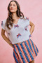 SO ME 4th Of July Ribbon Trimmed Dolman Sweater Top