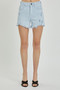 RISEN Full Size High Rise Distressed Detail Denim Shorts