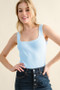 And The Why Ribbed Square Neck Bodysuit