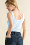 And The Why Ribbed Square Neck Bodysuit