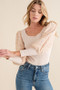 And The Why Textured Puff Sleeve Bodysuit