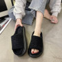 Open Toe Thick Bottom Home Slippers Green Towel Slippers Women'S Spring And Autumn Indoor Outdoor Shoes