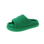 Open Toe Thick Bottom Home Slippers Green Towel Slippers Women'S Spring And Autumn Indoor Outdoor Shoes