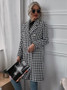 Fall/Winter Fashion Houndstooth Print Long Coat