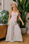 BiBi Rose Printed Gauze Trim Detail Smocked Maxi Pants