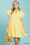 Umgee Tiered Ruffle Sleeve Textured Mini Dress