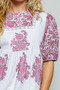 POL Vintage Hand Block Print Floral Woven Blouse