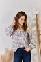 Hailey & Co Full Size Lace Detail Printed Blouse