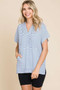 Culture Code Full Size Striped Short Sleeve Hooded Top