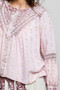 POL Mixed-Pattern Lace Detail Blouse