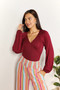 Culture Code Full Size Heart Neck Poet Sleeve Bodysuit