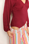 Culture Code Full Size Heart Neck Poet Sleeve Bodysuit