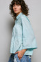 POL Tonal Dot Weave Textured Button Front Shirt